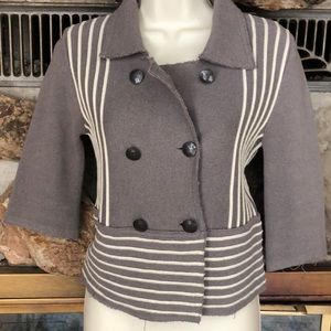 Free People 3/4 Sleeve Knit Military Style Sweater